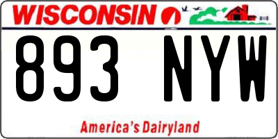 WI license plate 893NYW