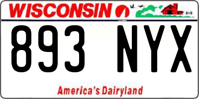 WI license plate 893NYX