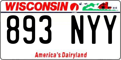 WI license plate 893NYY