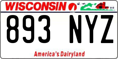 WI license plate 893NYZ