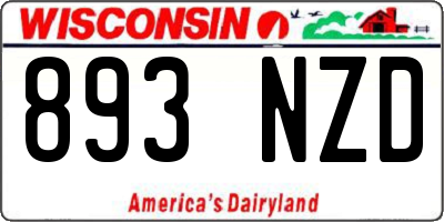 WI license plate 893NZD