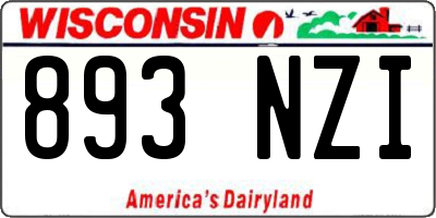 WI license plate 893NZI