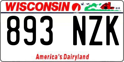 WI license plate 893NZK