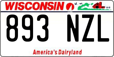 WI license plate 893NZL