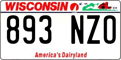 WI license plate 893NZO