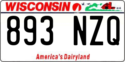 WI license plate 893NZQ