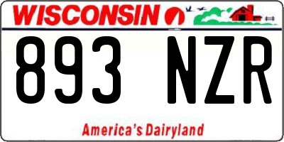 WI license plate 893NZR