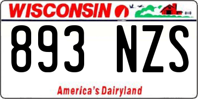 WI license plate 893NZS