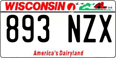 WI license plate 893NZX