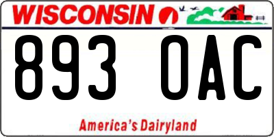 WI license plate 893OAC