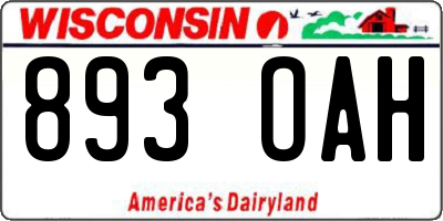 WI license plate 893OAH