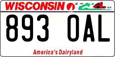 WI license plate 893OAL