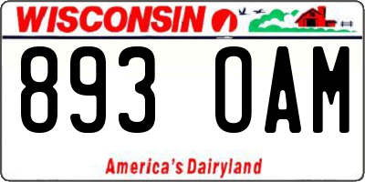 WI license plate 893OAM