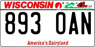 WI license plate 893OAN