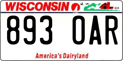 WI license plate 893OAR