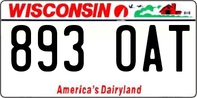 WI license plate 893OAT