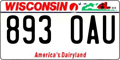 WI license plate 893OAU