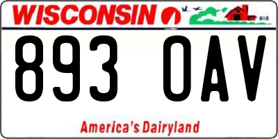 WI license plate 893OAV