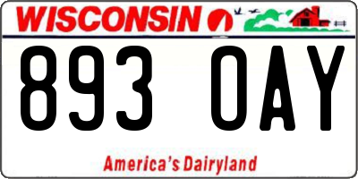 WI license plate 893OAY