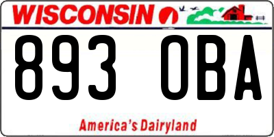 WI license plate 893OBA