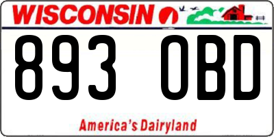 WI license plate 893OBD