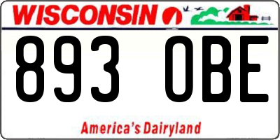 WI license plate 893OBE