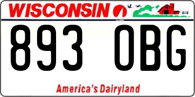 WI license plate 893OBG