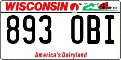 WI license plate 893OBI