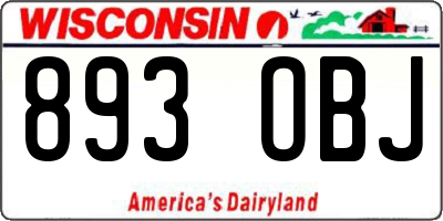 WI license plate 893OBJ
