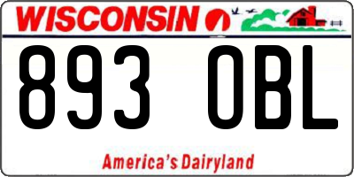 WI license plate 893OBL