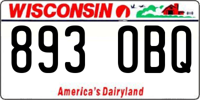 WI license plate 893OBQ