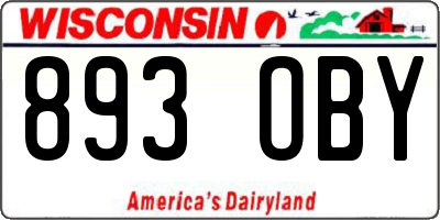 WI license plate 893OBY