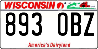 WI license plate 893OBZ