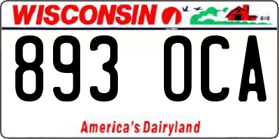WI license plate 893OCA
