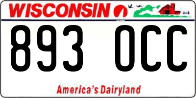 WI license plate 893OCC
