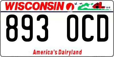 WI license plate 893OCD