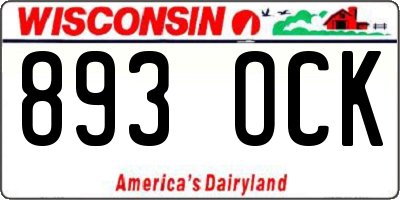 WI license plate 893OCK