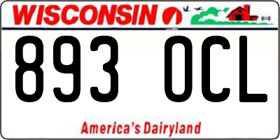 WI license plate 893OCL