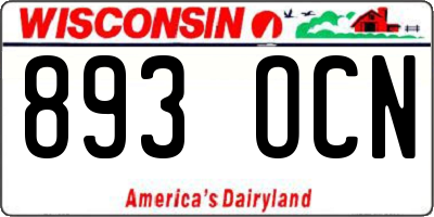 WI license plate 893OCN