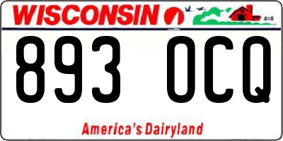 WI license plate 893OCQ