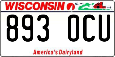 WI license plate 893OCU