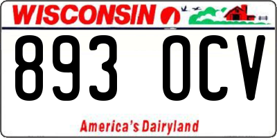 WI license plate 893OCV