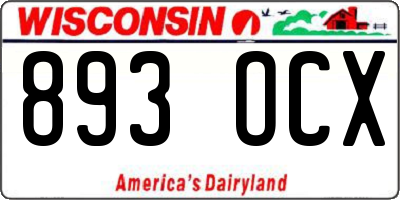 WI license plate 893OCX