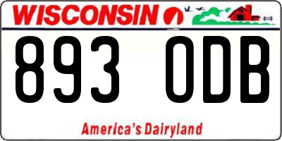 WI license plate 893ODB