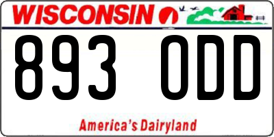 WI license plate 893ODD