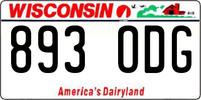 WI license plate 893ODG