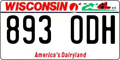 WI license plate 893ODH