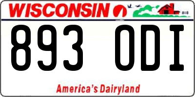 WI license plate 893ODI