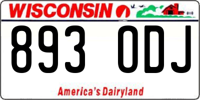 WI license plate 893ODJ