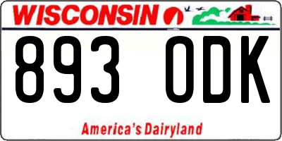 WI license plate 893ODK
